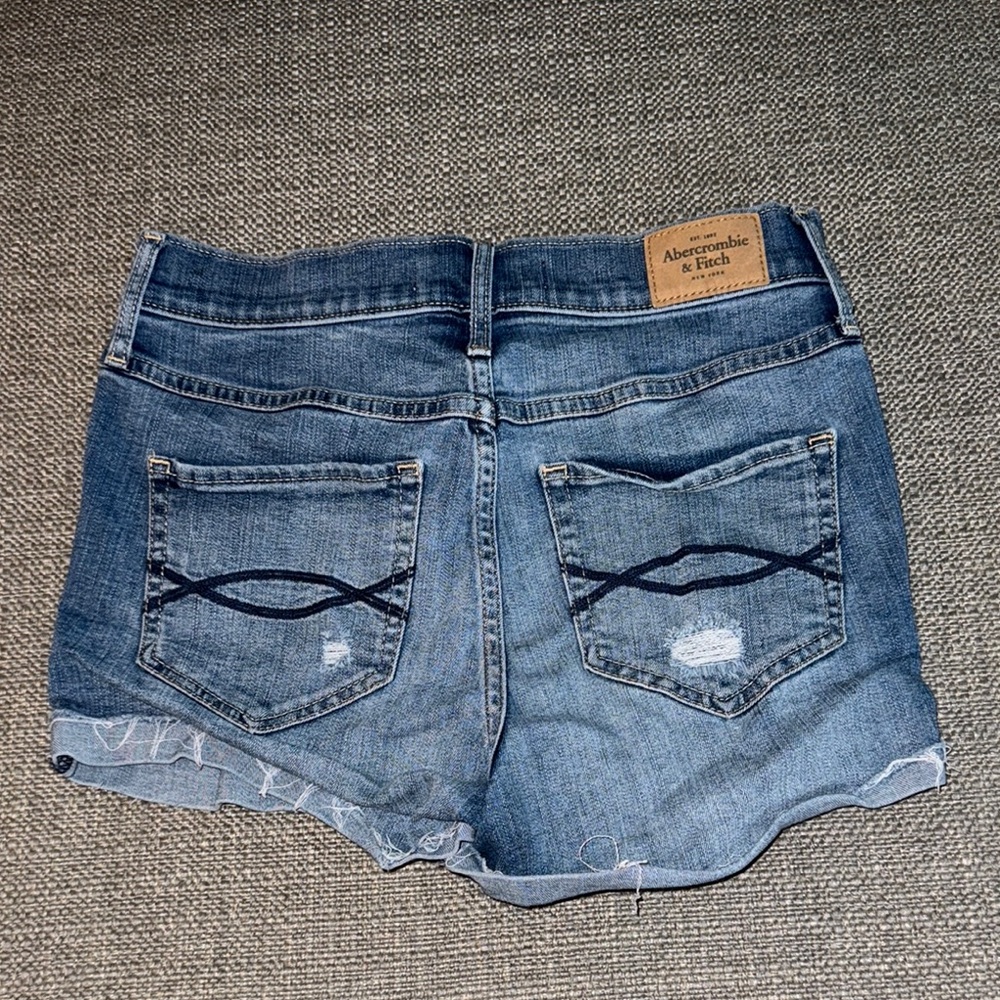 Abercrombie & Fitch Blue Jean Shorts Distressed Cut-Off